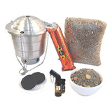 Kit Defumador Completo Maçarico Turibulo Carvão