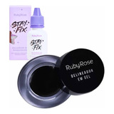 Kit Delineador Em Gel Longa Duraçao Diluidor De Maquiagem