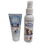 Kit Dental  1 Creme Dental   1 Spray Bucal  Sabor Tutti Frutti Pet Clean  Higiene Bucal Completa Para Cães E Gatos 