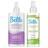Kit Depil Bella Loção Lavanda 500ml loção Água De Coco 300ml