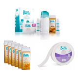 Kit Depilação 6 Ceras Refil Rolo 50mts Lenço Depil Bella
