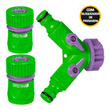 Kit Derivação Em Y   2 Engates Rápidos   Palisad Cor Verde E Roxo