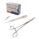 Kit Dermaplaning C Caixa De Lâmina N 10 Cabo3 Porta Agulha