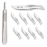 Kit Dermaplaning Corte De Precisão Tipo Bisturi Artesanal N-10 Aço Carbono 10 Uni Com Cabo N-3