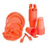 Kit Descartáveis Festa 150 Itens 50 Pessoas Prato Copo Garfo