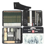 Kit Desenho Realista 70 Peças Estojo De Metal