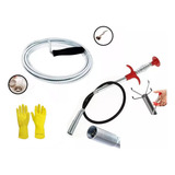 Kit Desentupidor Manual Pias Ralos Vasos Canos Tubos Esgotos