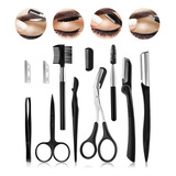 Kit Design De Sobrancelha Completo Tesoura Pinça Navalha Pro