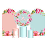Kit Dia Das Mulheres Painel Redondo Trio Cilindro 2 Romano