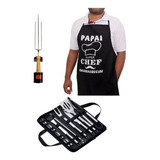 Kit Dia Dos Pais kit Churrasco Espeto Elétrico Avental 