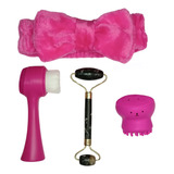 Kit Diário De Limpeza Facial Faixa Escova 2 Em 1 Esponja