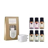 Kit Difusor Elétrico Porcelana C 6 Essências 10ml Via Aroma