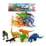 Kit Dinossauros Brinquedo Miniatura De Borracha C 8 Peças