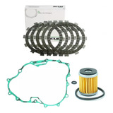 Kit Disco Embreagem Junta Filtro Óleo Yamaha Fazer 250