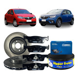 Kit Disco Freio Dianteiro Pastilha Sandero 2015 À 2021