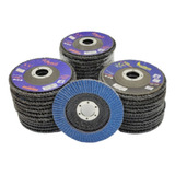 Kit Disco Lixa Azul Flap 4 1 2 Inox Esmerilhadeira 30 Pecas