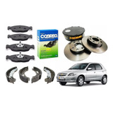 Kit Disco Pastilha Freio Dianteira Sapata Celta 2002