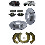 Kit Disco Pastilha Sapata Freio Siena Palio Fire