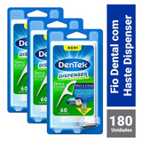 Kit Dispenser Para Fio Dental Dentek Floss Pick 180 Unidades