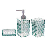 Kit Dispenser Sabão Líquido Porta Escovas Saboneteira Lavabo