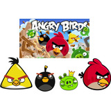 Kit Display Angry Birds 8 Peças Painel 2 X 1 50 Totens