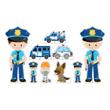 Kit Display Chão Mesa Festa Infantil Polícia Cute