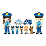 Kit Display Chão Mesa Festa Infantil Polícia Feminina