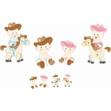 Kit Displays Cenário De Chão Cowboy E Cowgirl Baby 8 Peça