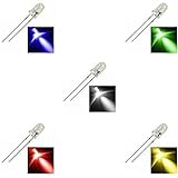 Kit Diversas Cores 100 Leds De 5mm Alto Brilho 20 De Cada: Vermelho, Azul, Verde, Amarelo E Branco