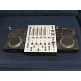 Kit Dj Par De Cdjs Pioneer 350 E Mixer Beringher Djx 700