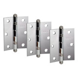 Kit Dobradiça Rolamento Aço Cromado 3530 Porta Pado