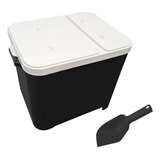 Kit Dog Canister Guardar Ração Cachorro Pá Higiênica Preto P