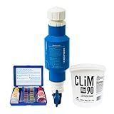 Kit Dosador De Cloro D1 Pote 1 Kg Clim90 Estojo De Análise Cloro PH