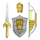 Kit Dragão Medieval Arco E Flecha Escudos E Espada Infantil