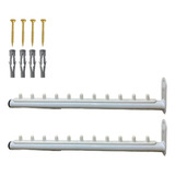 Kit Duas Araras Rt Fixas Cabideiros 40cm Para 10 Cabides
