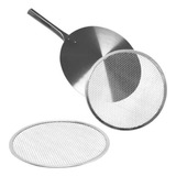 Kit Duas Telas Redonda Com Uma Pá Alumínio Para Pizza 35cm
