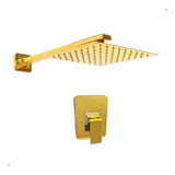 Kit Ducha Chuveiro Acabamento Registro Misturador Dourado