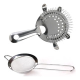 Kit Dupla Coagem Coquetel Peneira Strainer Bartender Drinks