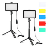 Kit Duplo De Luz Led Usb C Filtro Colorido P Gravar Vídeos