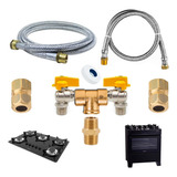 Kit Duplo Gás Encanado P Cooktop E Forno Flexível 1 Metro