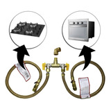 Kit Duplo Gás Encanado P fogão Cooktop E Forno Flexível 80cm