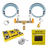 Kit Duplo Instalaçao Mangueira 1 50mt Bicoxbico Gás Encanado