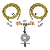 Kit Duplo Mangueiras Gás 2 0mt Inox Instalação Cooktop Forno