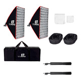 Kit Duplo Softbox Chicago Com Grid Tripé 2m E Bolsa P Fotos