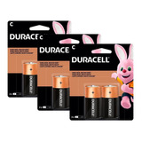 Kit Duracell Duralock Pilha Alcalina C Com 6 Unidades