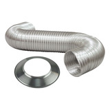 Kit Duto Corrugado Flexível Aquecedor A Gás 90mm X 2mt 