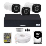 Kit Dvr Intelbras 4 Canais 3 Câmeras Segurança 1080p Cftv