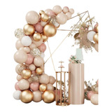 Kit Eco Arco Balões Bexigas 96 Ítens Marfin Dourado Rose