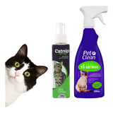Kit Educador Para Gatos Xô Gatinho Catnip Spray Atrativo