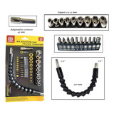 Kit Eixo Extensor Flexível Chicote Universal Soquete Bits